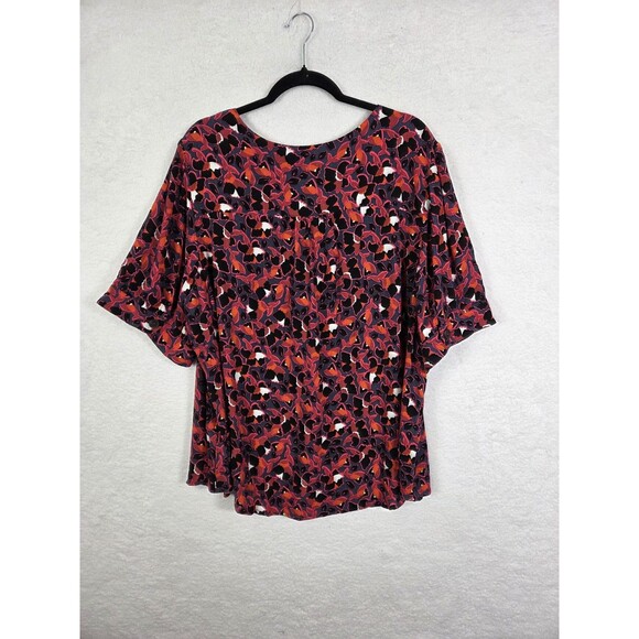Maeve Anthropologie Ditsy Floral Tunic Blouse Womens 2X 3/4 Sleeve Boho Top - Picture 6 of 8
